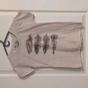 Women's Hard Rock Cafe Tee with Colorful Feather Print
